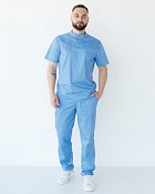 Медицинский костюм мужской Денвер голубой